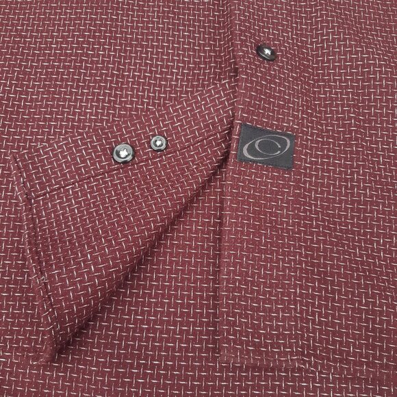 Cotton Reel SZ M Cotton Men's Button Down Burgundy Shirt - Picture 6 of 11